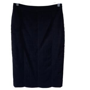 Burberry‎ London Black Silk Pencil  Knee Length Skirt Size 6